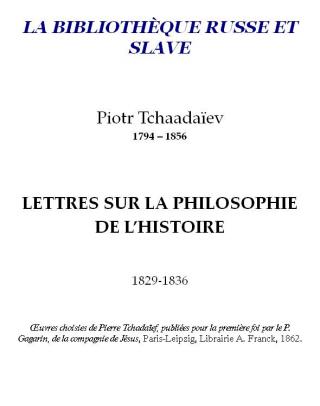 Lettres sur la philosophie de l'histoire